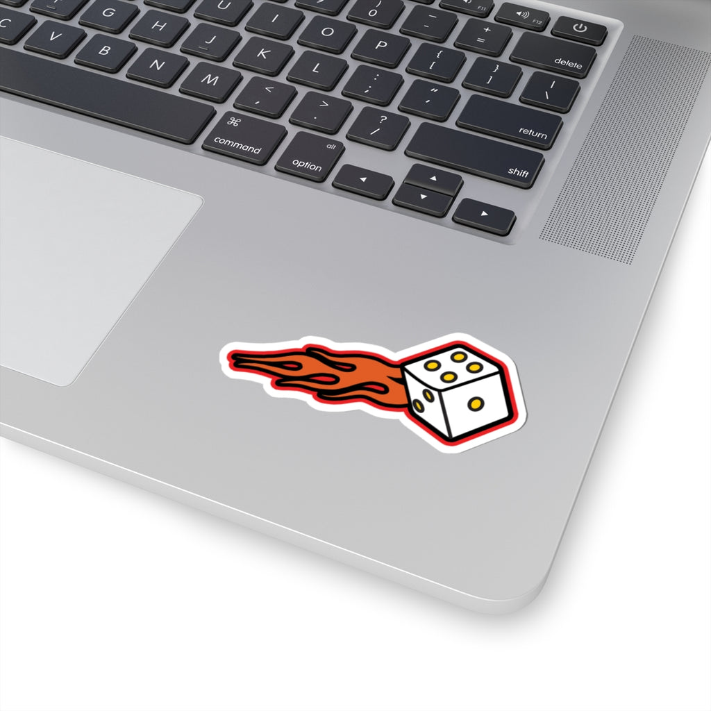 Flaming Dice Sticker