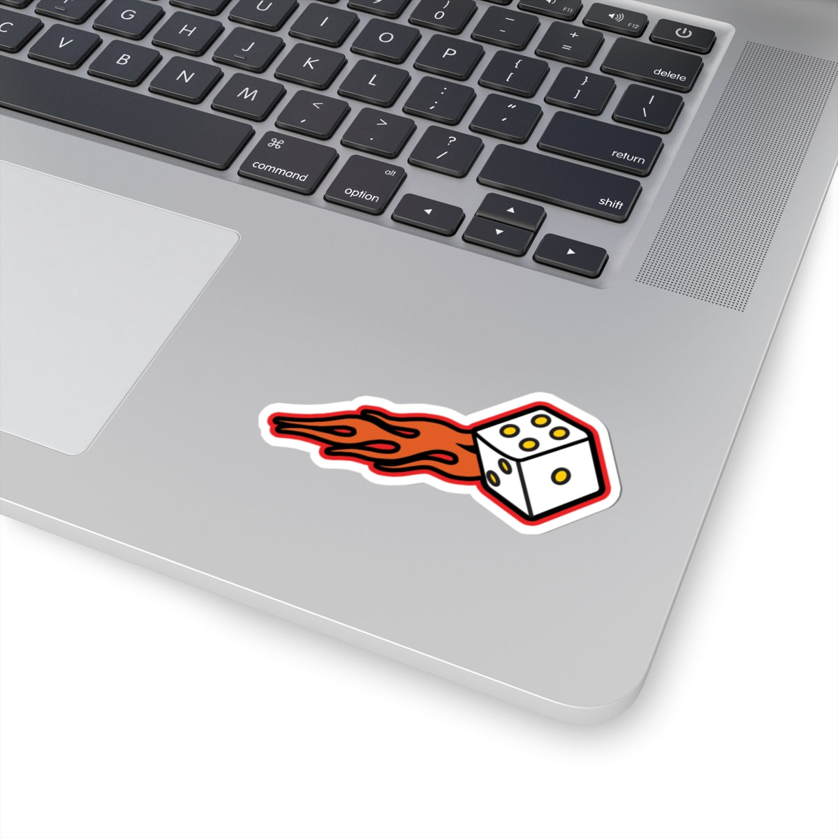 Flaming Dice Sticker