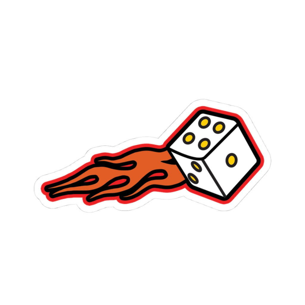 Flaming Dice Sticker