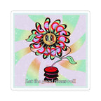 "Let the good times roll" Psychedelic Flower Sticker