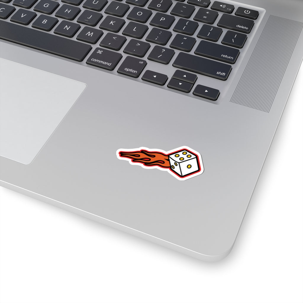 Flaming Dice Sticker