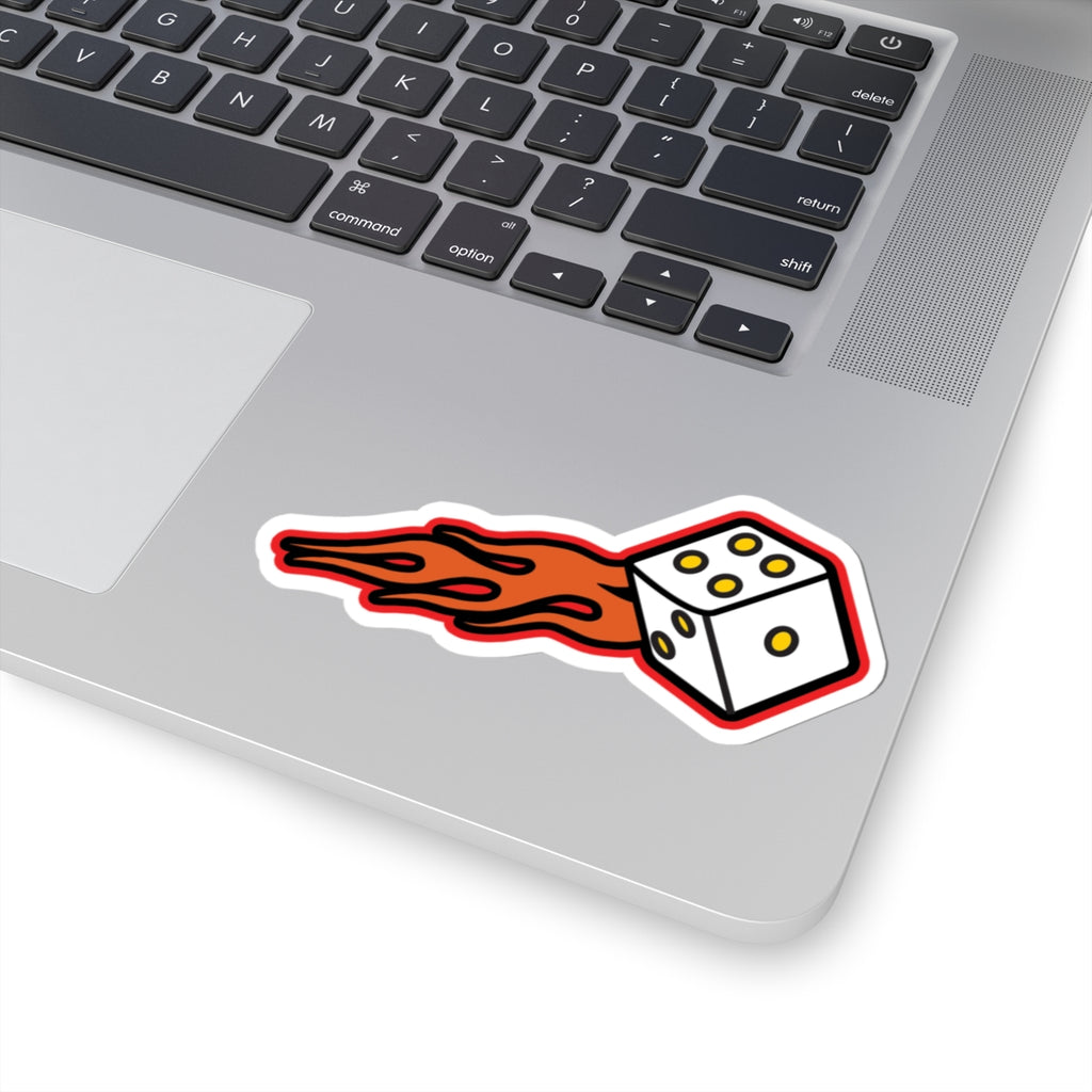 Flaming Dice Sticker