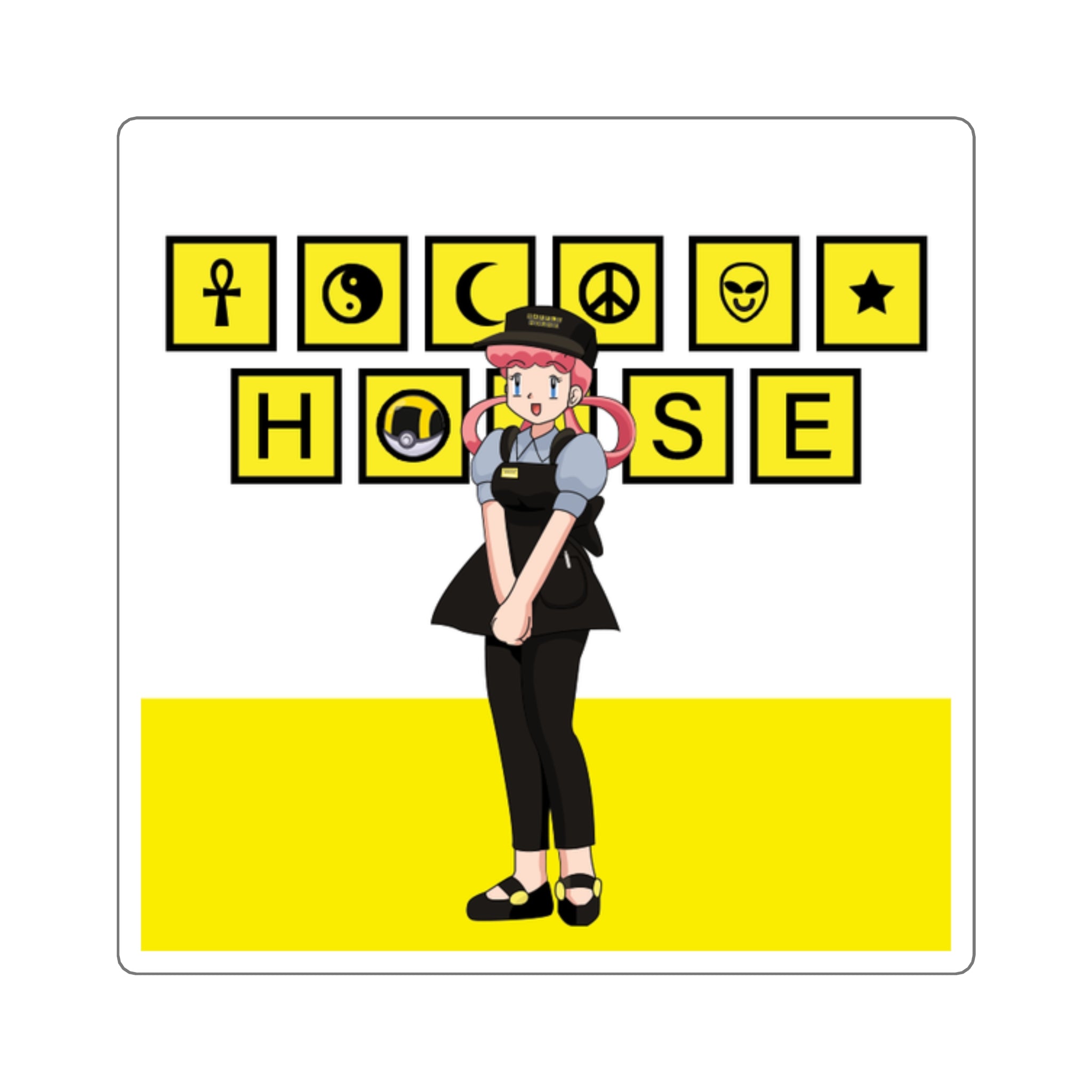 Retro Server Square Sticker